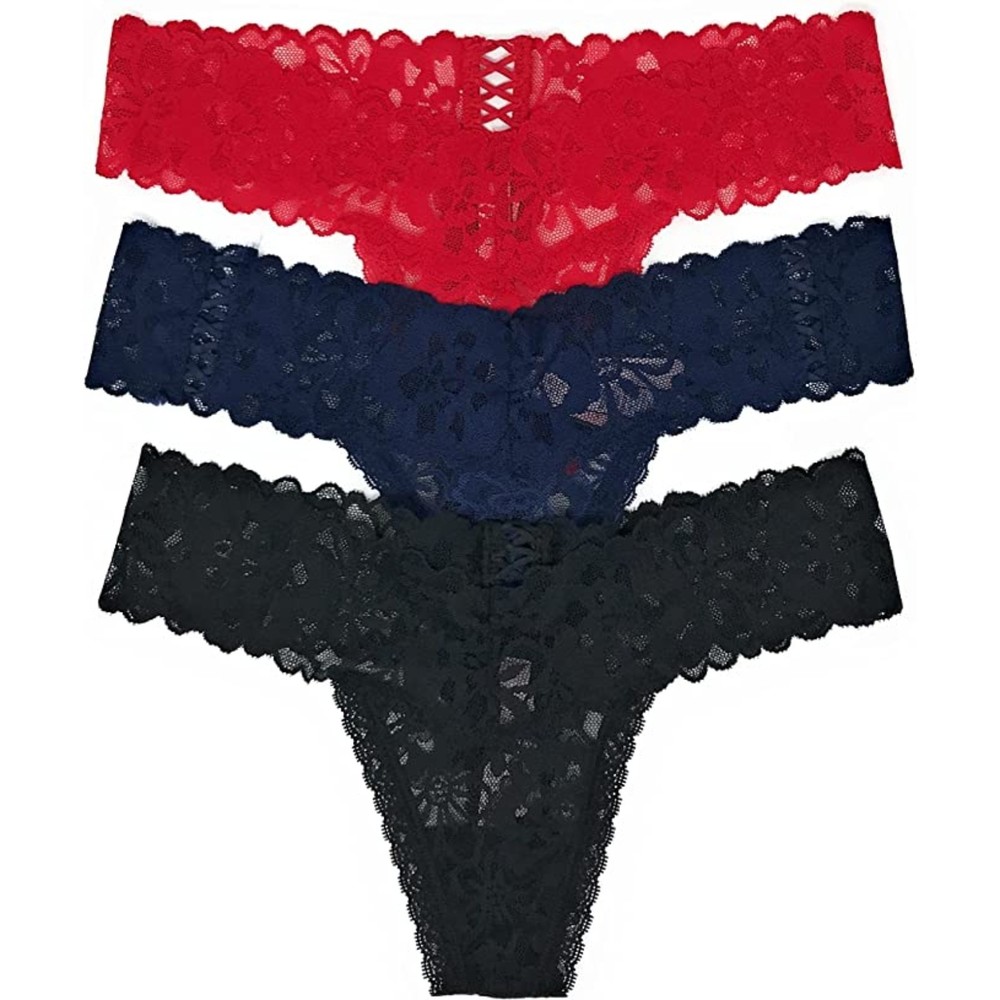 Victoria's Secret The Lacie 3 Piece Thong Set NEW Sz XL VS Thong Pink